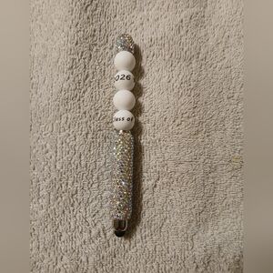 Sparkling Beaded Stylus Pen with White Letter Beads